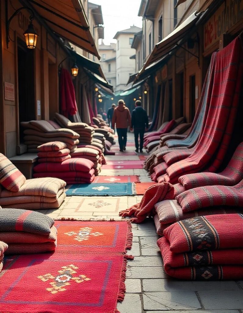 Beautiful power-loomed rugs in the market