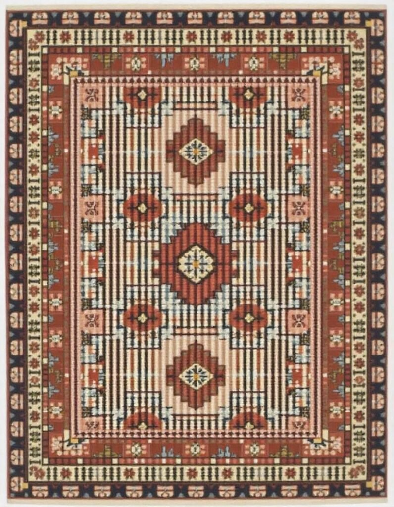 beutiful design of custom wool rug