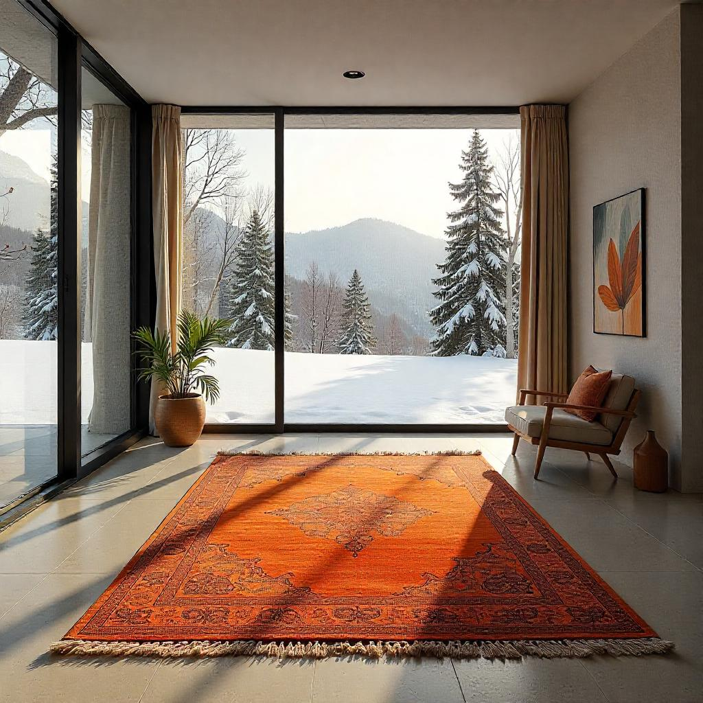 silk rug on the floor